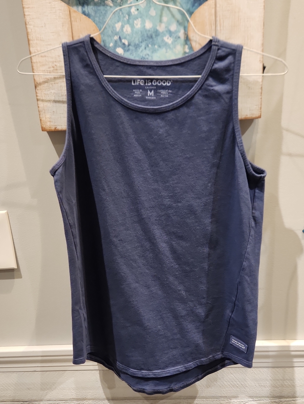 Life Is Good Crusher Women's Dark Blue Tank Top Sz M